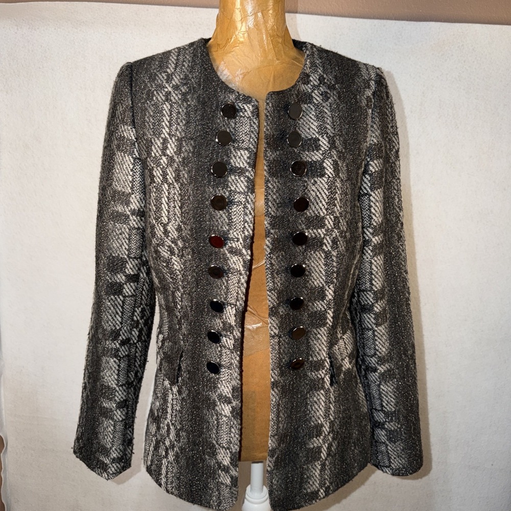 Alberto Makali Cardigan Jacket Open Women's Black Size L Button Detail